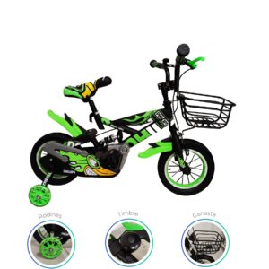 Bicicleta 12 Negra/Verde