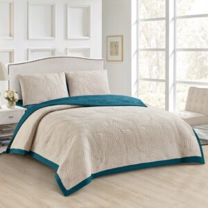 Edredón Beige / Turquesa