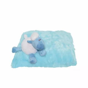 Cojín Con Peluche Oveja Celeste