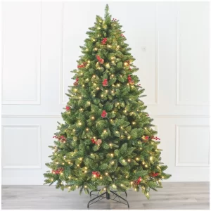 Árbol 180 cm Con Luz Bellotas Y Berries
